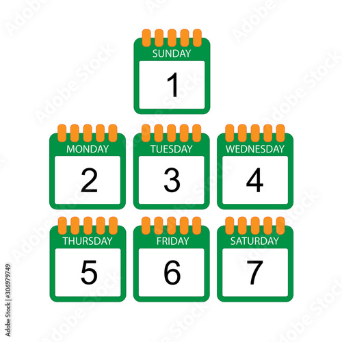 Days of the week icons vector illustration