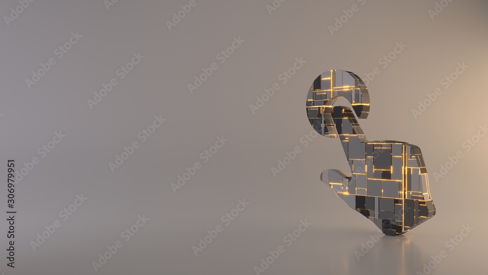 light background 3d rendering symbol of tap icon