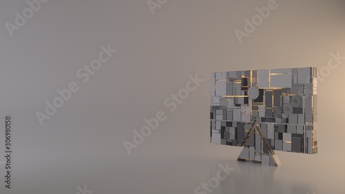 light background 3d rendering symbol of television09 icon