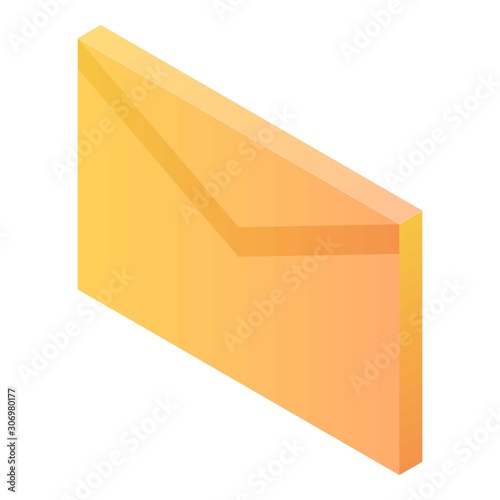 Mail icon. Isometric of mail vector icon for web design isolated on white background