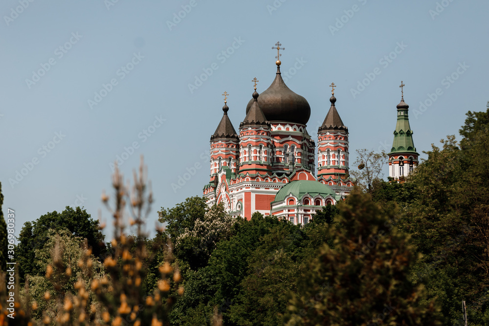 Orthodox cathedral. The Cathedral of St. Pantaleon in Kyiv. Ukraine.