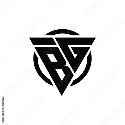 BG GB Triangle Logo Circle Monogram Design Vector Super Hero Concept