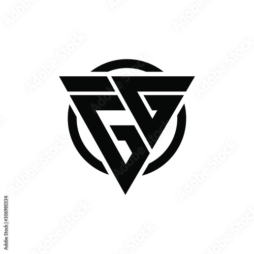GG Triangle Logo Circle Monogram Design Vector Super Hero Concept
