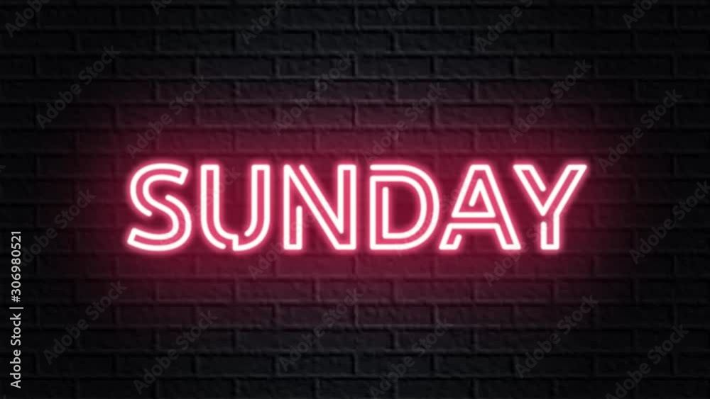 red neon video animation sunday red neon video animation sunday