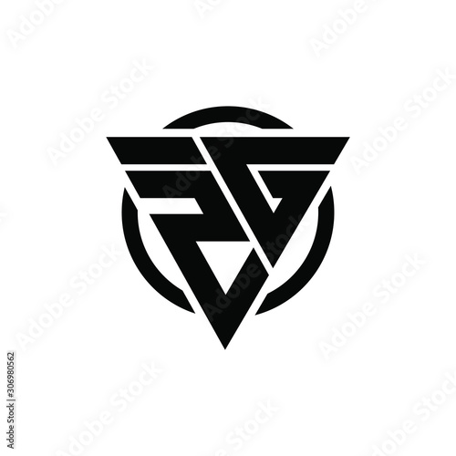2G G2 Triangle Logo Circle Monogram Design Vector Super Hero Concept