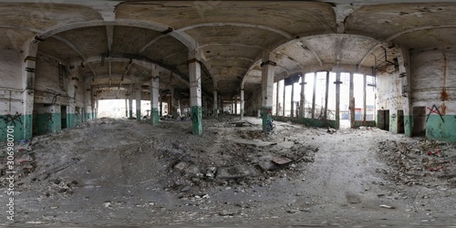 Obraz na płótnie Abandoned Building 360 Panorama
