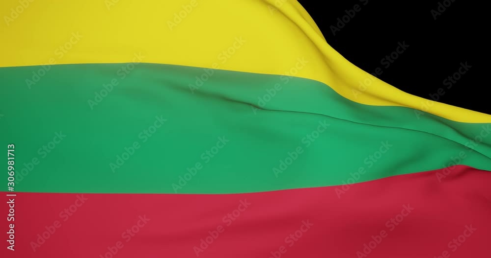 Flag of Lithuania waving in the wind, 4K Apple ProRes 4444 8-bpc with alpha Flag of Lithuania waving in the wind, 4K Apple ProRes 4444 8-bpc with alpha