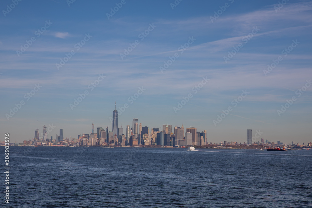 Manhattan skyline from far away