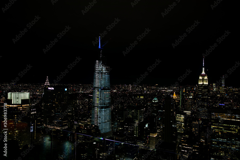 New York skyline during the night