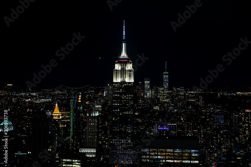 New York skyline during the night