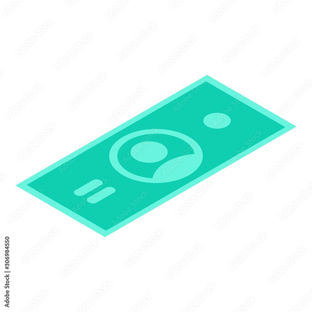 Dollar banknote icon. Isometric of dollar banknote vector icon for web design isolated on white background Dollar banknote icon. Isometric of dollar banknote vector icon for web design isolated on white background