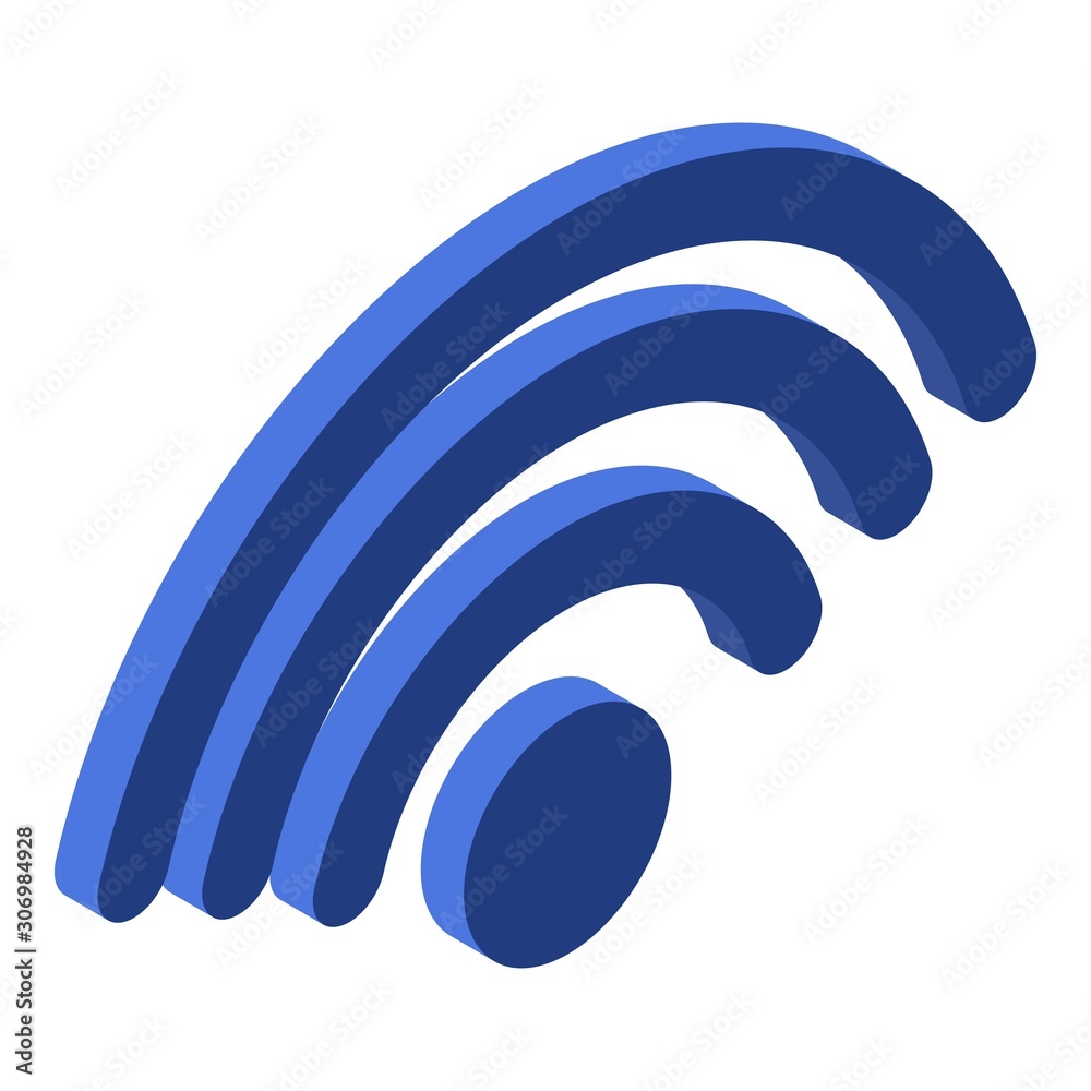 Wifi sign icon. Isometric of wifi sign vector icon for web design isolated on white background Wifi sign icon. Isometric of wifi sign vector icon for web design isolated on white background