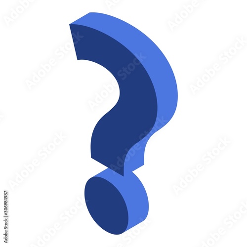 Question sign icon. Isometric of question sign vector icon for web design isolated on white background