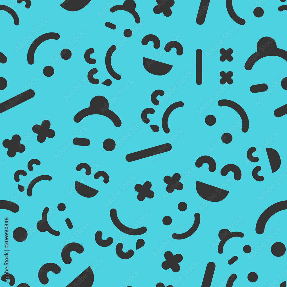 Seamless patterm with cartoon faces with emotions Seamless patterm with cartoon faces with emotions