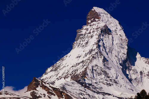 Beautiful Matterhorn. Close-up from Zermatt  Switzerland. 