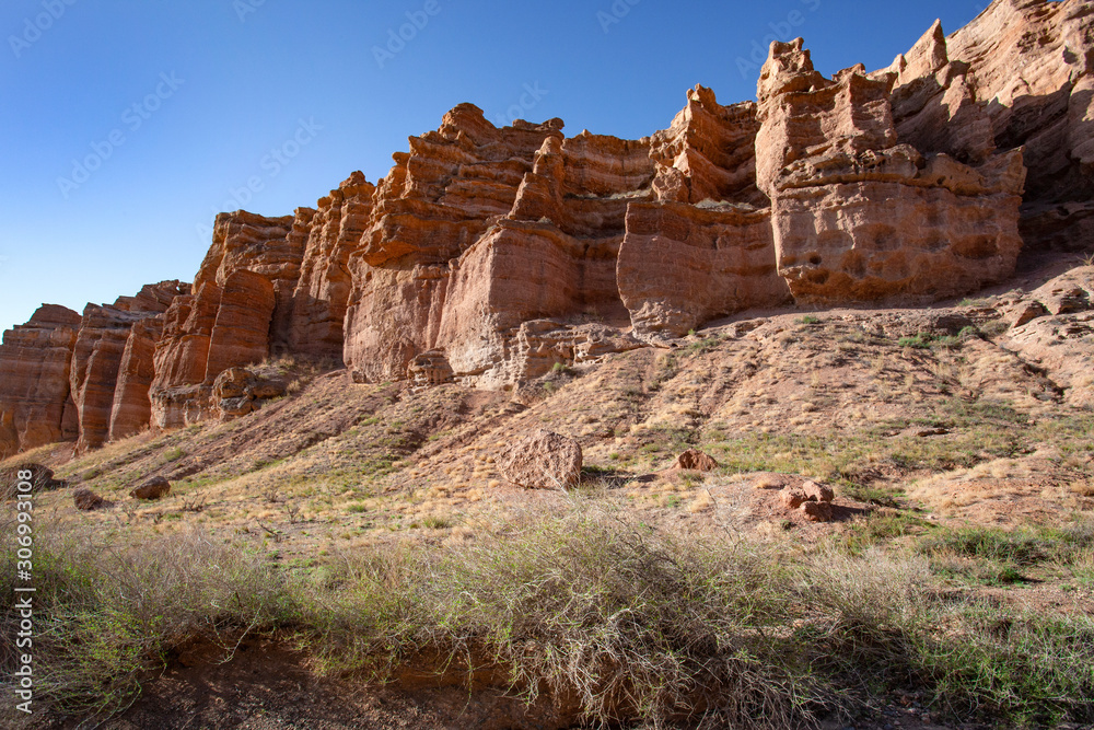 Charyn river canyon in the national, natural park of Kazakhstan. Charyn river canyon in the national, natural park of Kazakhstan.
