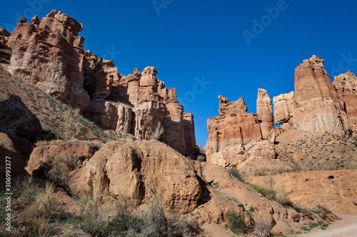 Charyn river canyon in the national, natural park of Kazakhstan.