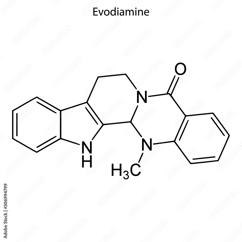 evodiamine Skeletal formula of Chemical element evodiamine Skeletal formula of Chemical element