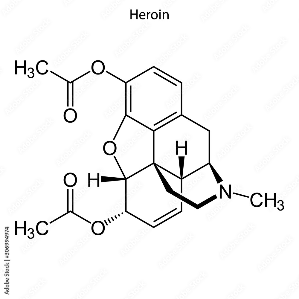 heroin Skeletal formula of Chemical element heroin Skeletal formula of Chemical element