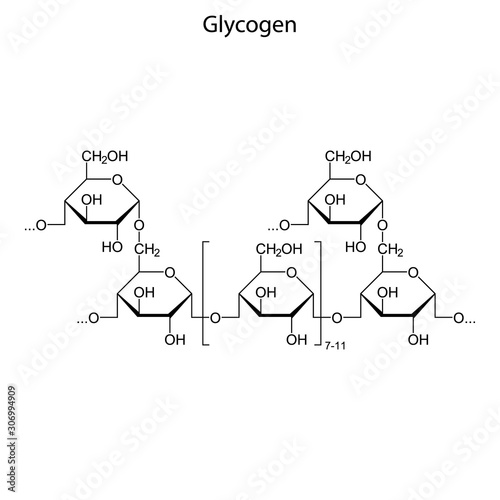 glycogen Skeletal formula of Chemical element photo