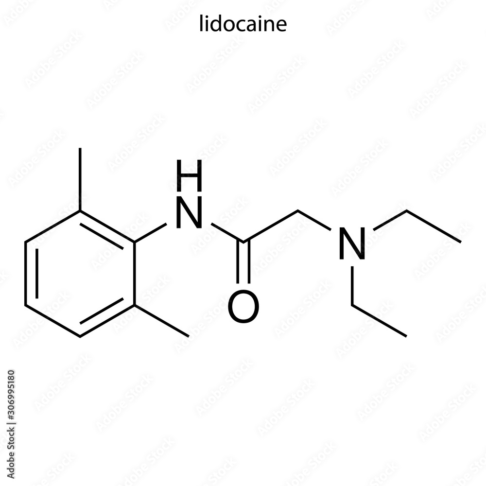 lidocaine Skeletal formula of Chemical element lidocaine Skeletal formula of Chemical element