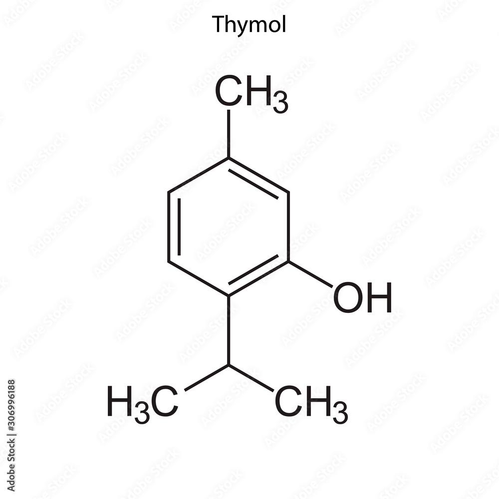 thymol Skeletal formula of Chemical element thymol Skeletal formula of Chemical element