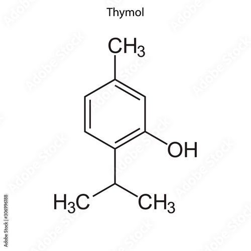 thymol Skeletal formula of Chemical element photo