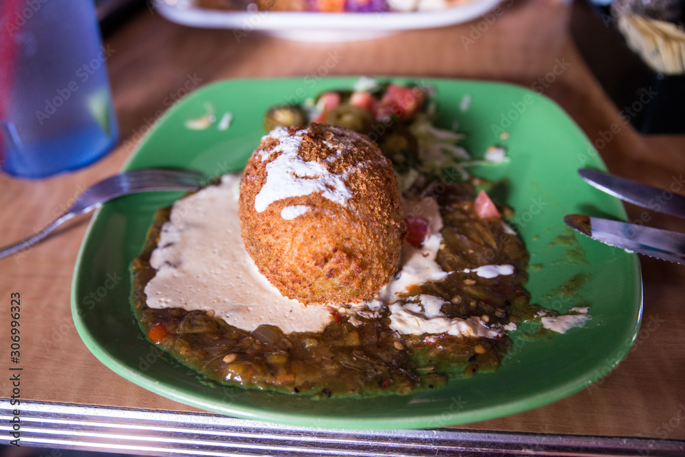 Traditional arabic plate of falafel with tahini Traditional arabic plate of falafel with tahini