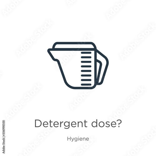 Detergent dose? icon. Thin linear detergent dose? outline icon isolated on white background from hygiene collection. Line vector detergent dose? sign, symbol for web and mobile