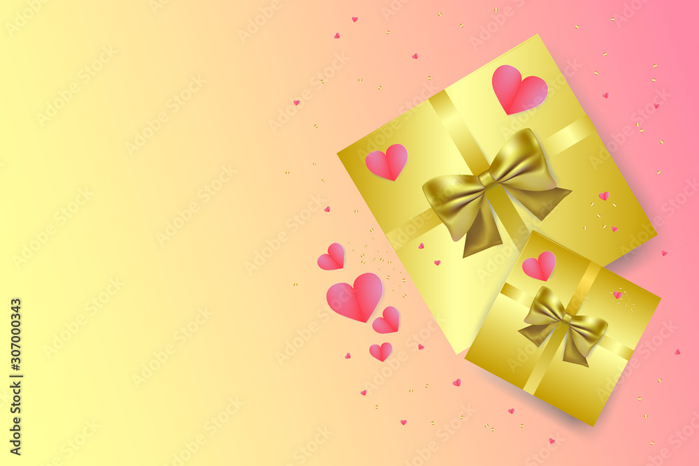 EPS 10 vector. Happy Valentines day concept. Good copy space background with hearts and gifts. EPS 10 vector. Happy Valentines day concept. Good copy space background with hearts and gifts.