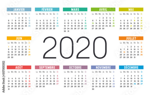 Calendrier mural 2020