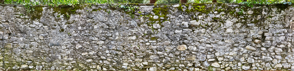 Beautiful overgrown castle wall in poster size Beautiful overgrown castle wall in poster size