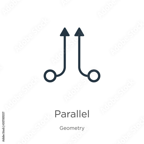 Parallel icon. Thin linear parallel outline icon isolated on white background from geometry collection. Line vector parallel sign, symbol for web and mobile