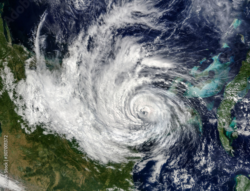 Fototapeta Naklejka Na Ścianę i Meble -  Hurricane view from the space Elements of this image furnished by NASA