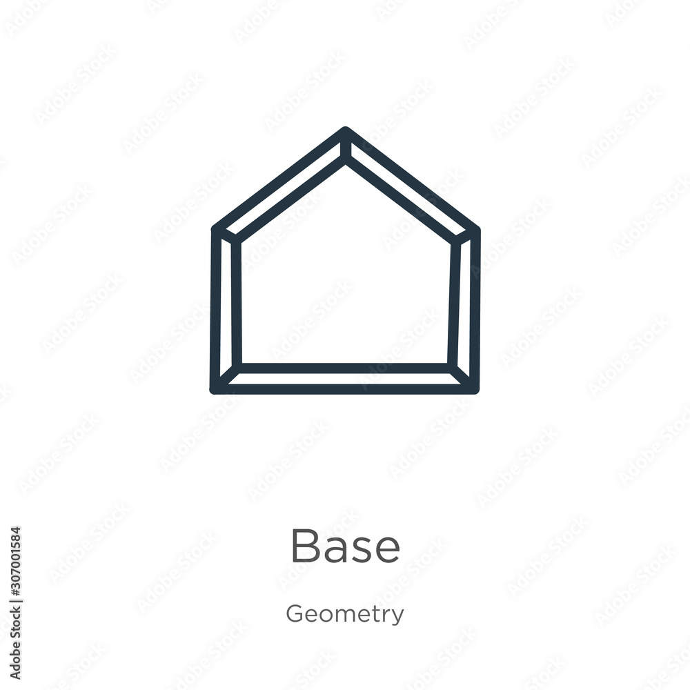Base icon. Thin linear base outline icon isolated on white background from  geometry collection. Line vector base sign, symbol for web and mobile Stock  Vector | Adobe Stock