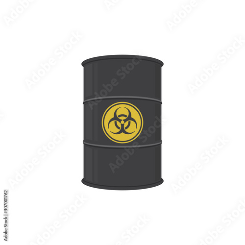 Barrel of biohazard substance. Abstract concept, icon. Vector illustration.