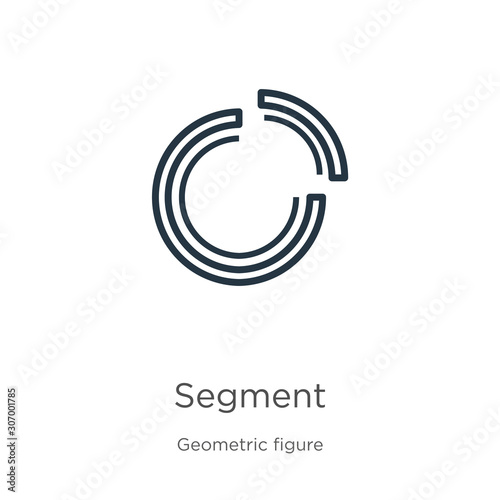 Segment icon. Thin linear segment outline icon isolated on white background from geometry collection. Line vector segment sign, symbol for web and mobile