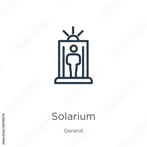 Solarium icon. Thin linear solarium outline icon isolated on white background from general collection. Line vector solarium sign, symbol for web and mobile
