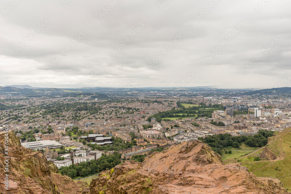 View of Arthur's Seat in Holyrood Park in Edinburgh, Scotland