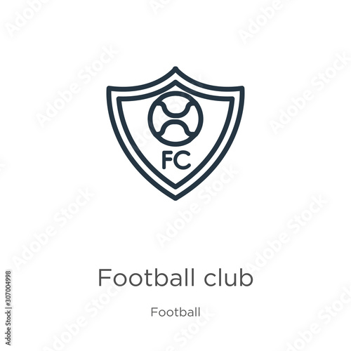 Free Download Football club icon. Thin linear football club outline icon isolated on white background from football collection. Line vector football club sign, symbol for web and mobile - GFXLoad