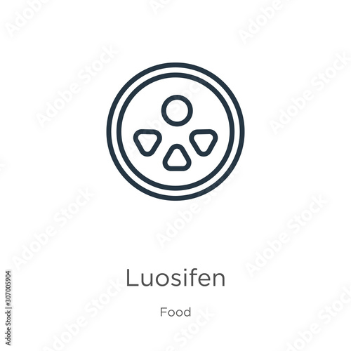 Luosifen icon. Thin linear luosifen outline icon isolated on white background from food collection. Line vector luosifen sign, symbol for web and mobile