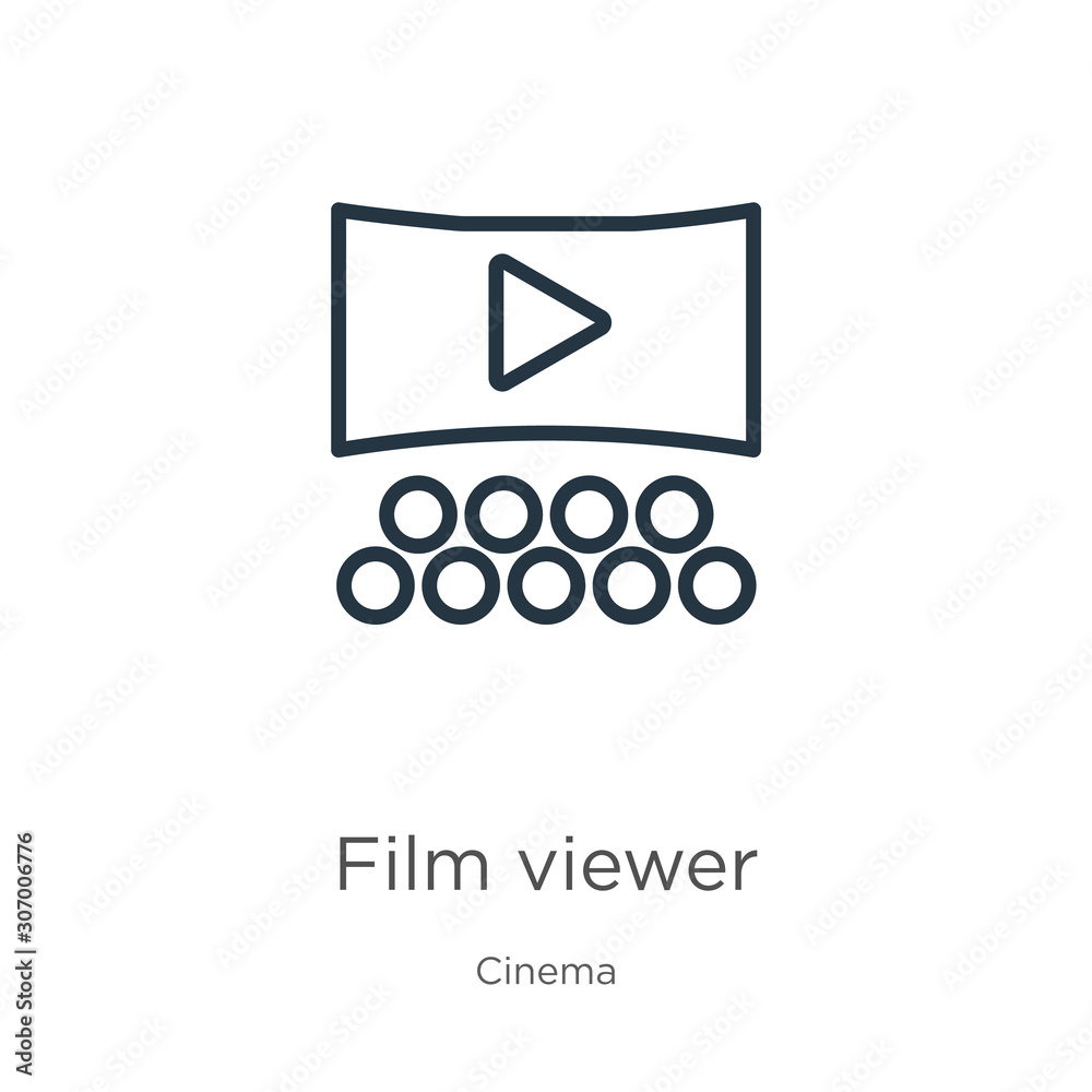 Film viewer icon. Thin linear film viewer outline icon isolated on white background from cinema collection. Line vector film viewer sign, symbol for web and mobile Film viewer icon. Thin linear film viewer outline icon isolated on white background from cinema collection. Line vector film viewer sign, symbol for web and mobile