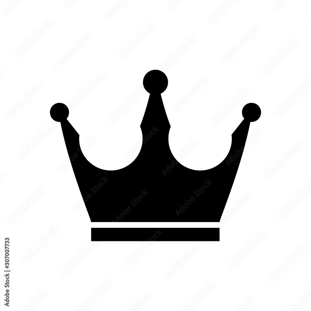 Golden crown vector icon. Hand made illustration isolated