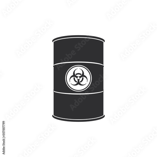 Barrel of biohazard substance. Abstract concept, icon. Vector illustration.
