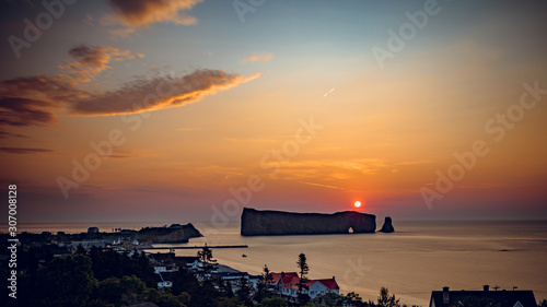 The Percé Rock at sunrise, Gaspesie, Quebec