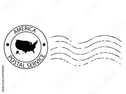 America postal stamp Vector illustration Eps 10