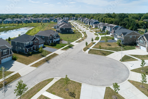 Neighborhood Homes with Pond