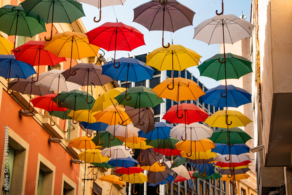 colorful umbrellas on the beach