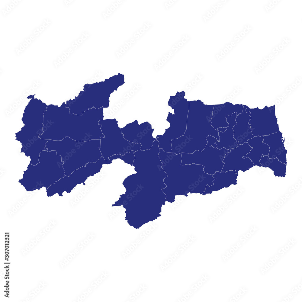 Fototapeta premium paraiba High Quality map is a state of Brazil