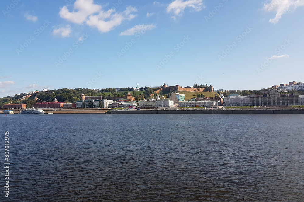 Russia. Volga river. Nizhny Novgorod. Kremlin panorama